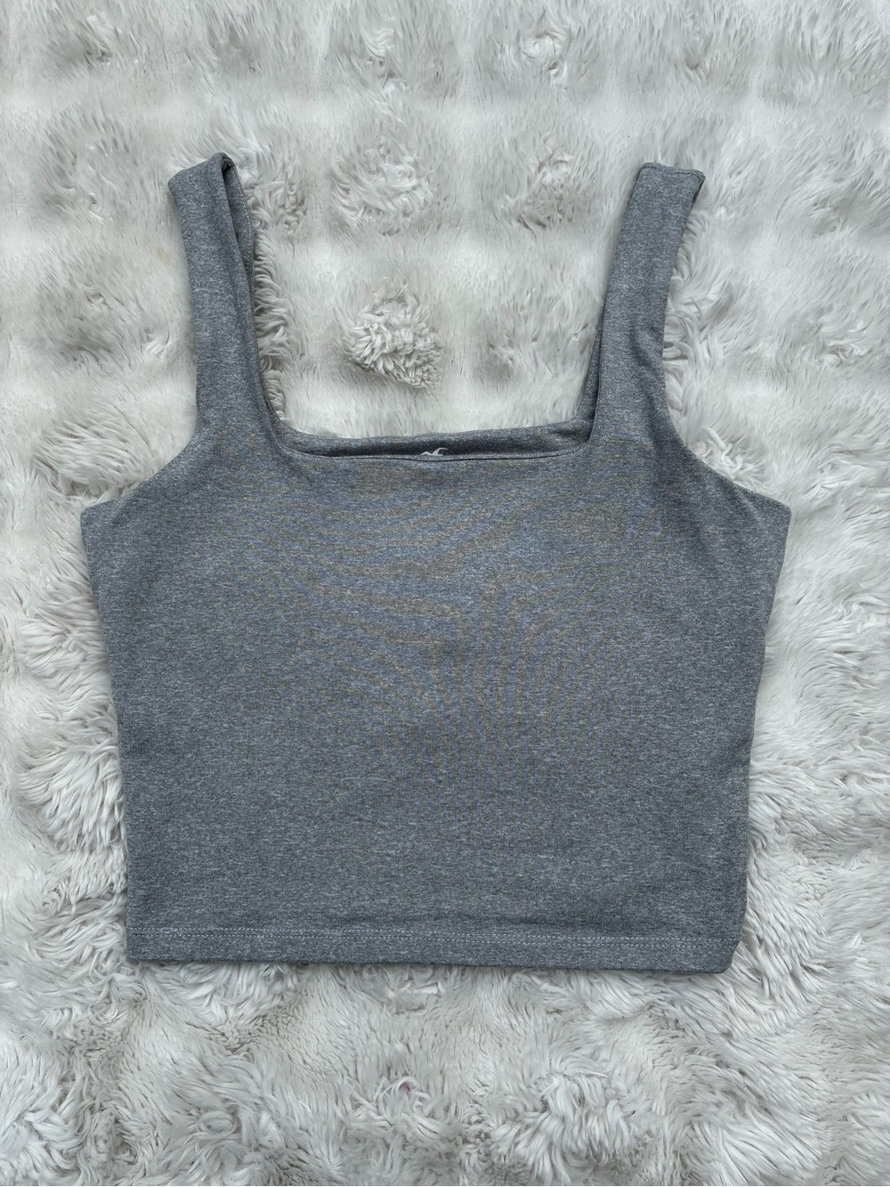 Hollister Gray Square-Neck Cropped Tank